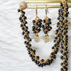 Asna black onyx cluster necklace