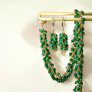 Asna emerald green gemstone cluster necklace