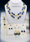 Aria blue coin pearls and citrine necklace