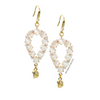 Yara white stones with gold edged citrine drop earrings - The Jewelry Palette