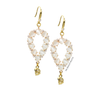 Yara white stones with gold edged sapphire drop earrings