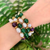 Sophia emerald, amethyst and freshwater pearl bracelet with clasp