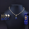 Penelope blue gemstone earrings and necklace