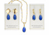 Penelope blue gemstone earrings and necklace