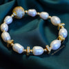 Noelle white freshwater pearl and gold bracelet