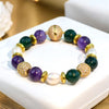 Sophia emerald, amethyst and freshwater pearl bracelet with clasp