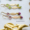 Farah ruby, filigree and purple crystal earrings - The Jewelry Palette