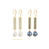 Stella druzy and pearl earrings (grey and white)