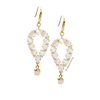 Yara white stones with gold edged peridot drop earrings - The Jewelry Palette