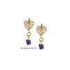 Dania gold leaf with gold edged sapphire drop earrings