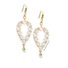 Yara white stones with gold edged aquamarine drop earrings - The Jewelry Palette