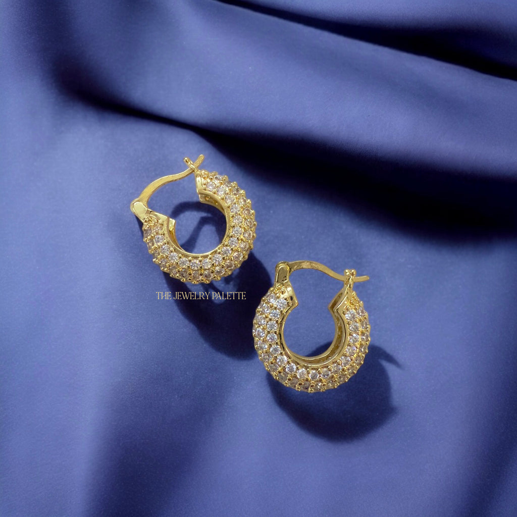 Lea zircon gold hoop earrings