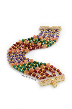 Parvaneh luxe emerald and amethyst multitier bracelet