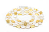 Genieva white coin pearl necklace with gold accents - The Jewelry Palette