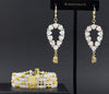 Yara white stones with gold edged citrine drop earrings