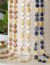 Genieva bronze coin pearl necklace with gold accents - The Jewelry Palette
