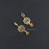 Amal gold filigree with gold edged gemstone drop earrings