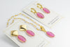 Penelope pink gemstone earrings and necklace