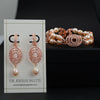 Juliette shimmering rose gold earrings with pink pearl drops