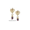 Dania gold leaf with gold edged sapphire drop earrings
