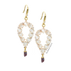 Yara white stones with gold edged aquamarine drop earrings - The Jewelry Palette