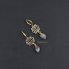 Amal gold filigree with gold edged gemstone drop earrings