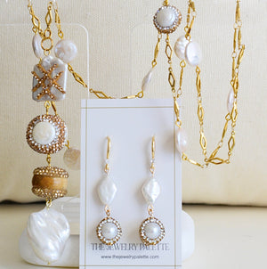 Donna white pearl drop earrings - The Jewelry Palette