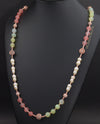 Layla pink pearl, green and pink gemstone necklace with rose gold accents - The Jewelry Palette