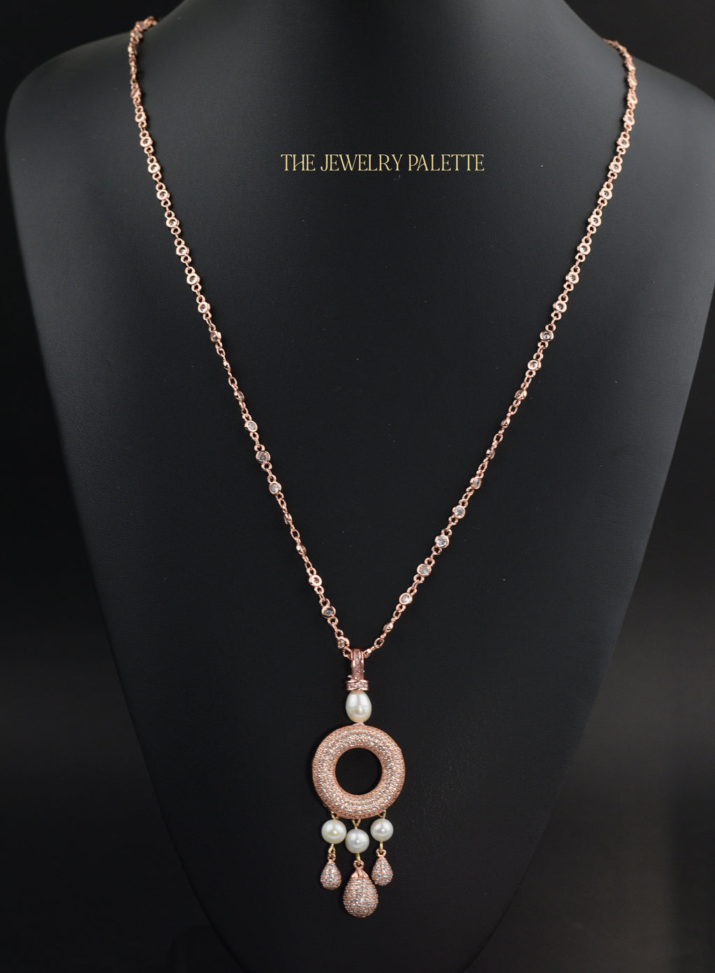 Juliette rose gold chain necklace with white pearls