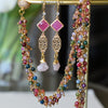 Farah peridot, filigree and light green crystal earrings - The Jewelry Palette