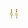 Amal gold filigree with gold edged gemstone drop earrings