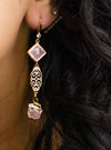Farah herkimer diamond, filigree and clear white crystal earrings - The Jewelry Palette