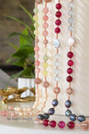 Layla grey pearl, topaz and agate gemstone necklace with rose gold accents - The Jewelry Palette