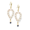 Yara white stones with gold edged sapphire drop earrings