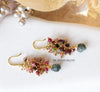 Asna multi gemstone cluster with gold edged ruby drop earrings - The Jewelry Palette