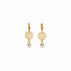 Amal gold filigree with gold edged gemstone drop earrings