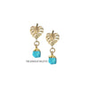 Dania gold leaf with gold edged tourmaline drop earrings