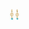 Amal gold filigree with gold edged gemstone drop earrings