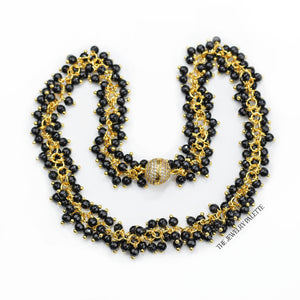 Asna black onyx cluster necklace - The Jewelry Palette