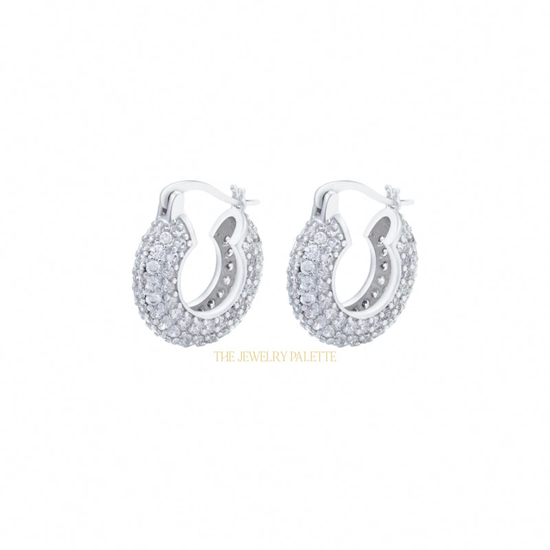 Lea zircon silver hoop earrings