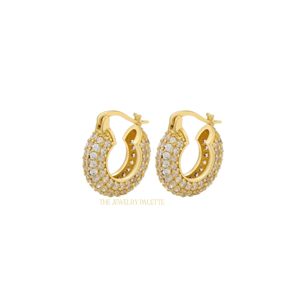 Lea zircon gold hoop earrings