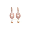 Juliette shimmering rose gold earrings with pink pearl drops