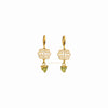 Amal gold filigree with gold edged gemstone drop earrings