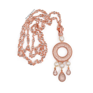 Juliette rose gold chain necklace with white pearls