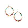 Jasmine teal, pink and white hoop earrings