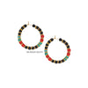 Tina  black, red and teal hoop earrings