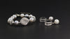 Celine grey freshwater pearl bracelet with silver centerpiece