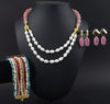 Penelope pink gemstone earrings and necklace