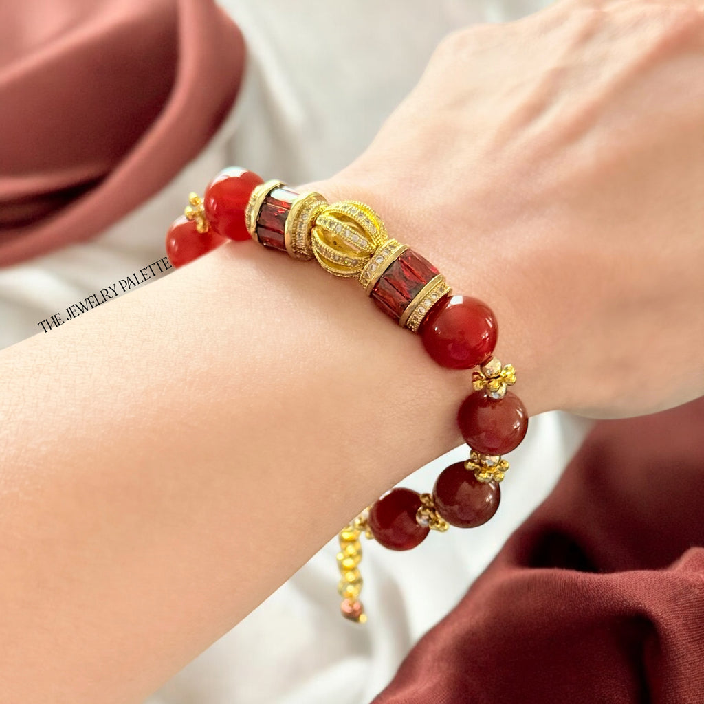 Maeve carnelian and gold bracelet