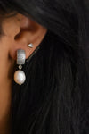 Adelina white freshwater pearl and silver earrings - The Jewelry Palette
